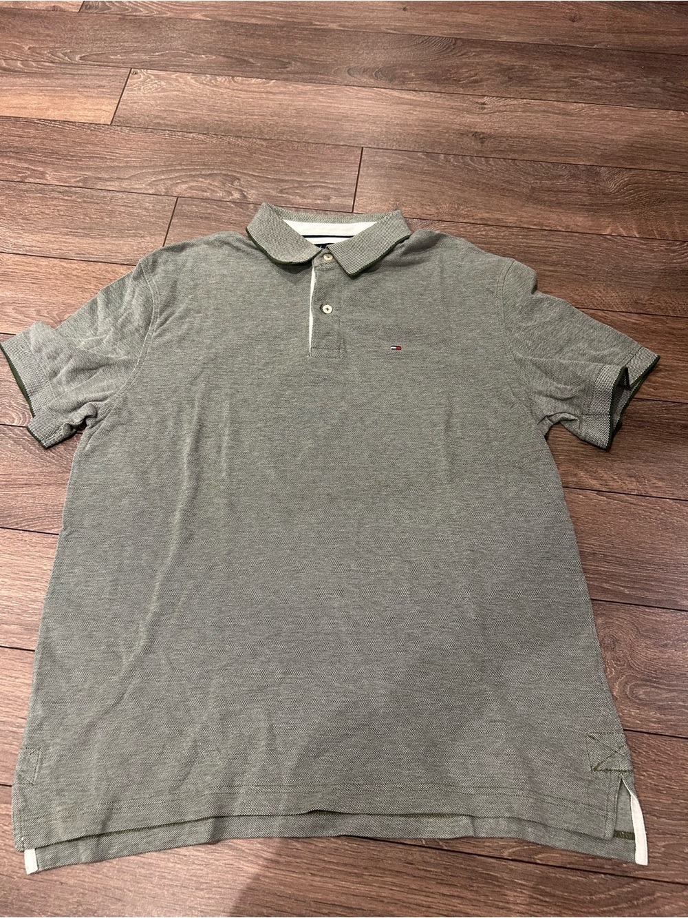 Tommy Hilfiger Men's Light Green Polo with Contrast Trim